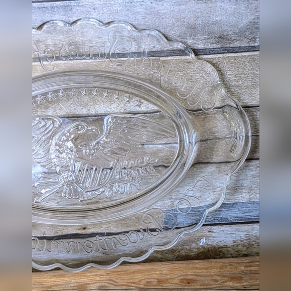 Vintage 1976 Bicentennial Clear Glass Small Platter - Picture 10 of 10